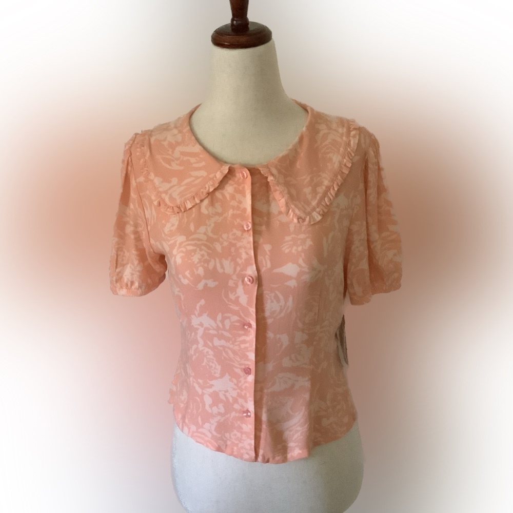 Nordstrom BP - Short Sleeve Button-Up Blouse - Size: Extra Small - New With Tags